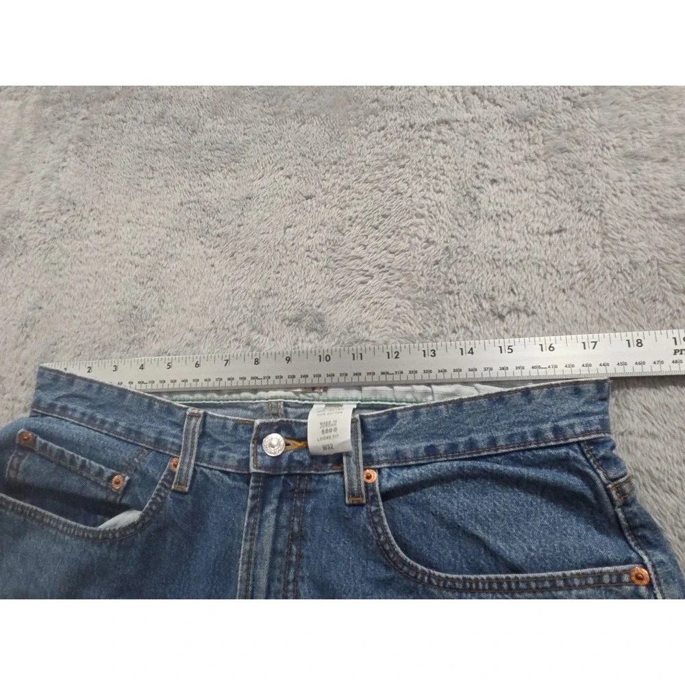 Levis 569 Denim Shorts 2006 Vintage Men's Loose Straight Fit Blue  Size 32x10